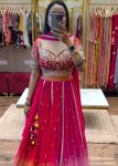 DESIGNER PADDING COLOR CHINON EMBROIDERY WORK LEHENGA CHOLI WITH DUPATTA PARTY WEAR WHOLESALE PRICE ETHNIC GARMENT (4)