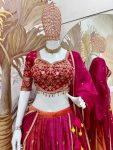 DESIGNER PADDING COLOR CHINON EMBROIDERY WORK LEHENGA CHOLI WITH DUPATTA PARTY WEAR WHOLESALE PRICE ETHNIC GARMENT (4)
