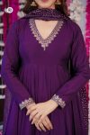 DESIGNER PV CHANDERI EMBROIDERY WORK TOP BOTTOM WITH DUPATTA FESTIVE WEAR WHOLESALE PRICE ETHNIC GARMENT (3)
