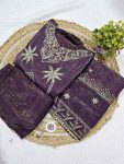 DESIGNER PV-SILK CHANDERI EMBROIDERY WORK TOP BOTTOM WITH DUPATTA FESTIVE WEAR WHOLESALE PRICE ETHNIC GARMENT (2)