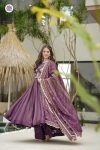 DESIGNER PV-SILK CHANDERI EMBROIDERY WORK TOP BOTTOM WITH DUPATTA FESTIVE WEAR WHOLESALE PRICE ETHNIC GARMENT (2)