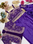 DESIGNER RANGOLI SILK EMBROIDERY BUTTA WORK READY TO WEAR SAREE WITH FULLY STITCHED BLOUSE KOTI AND WAITST BELT PARTY WEAR WHOLESALE PRICE ETHNIC GARMENT (4)