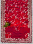 DESIGNER RANGOLI SILK THREAD EMBROIDERY CODING SEQUENCE WORK SAREE WITH UNSTITCHED BLOUSE PARTY WEAR WHOLESALE PRICE ETHNIC GARMENT (4)