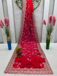 DESIGNER RANGOLI SILK THREAD EMBROIDERY CODING SEQUENCE WORK SAREE WITH UNSTITCHED BLOUSE PARTY WEAR WHOLESALE PRICE ETHNIC GARMENT (4)