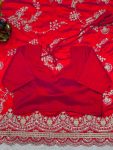 DESIGNER RANGOLI SILK THREAD EMBROIDERY CODING SEQUENCE WORK SAREE WITH UNSTITCHED BLOUSE PARTY WEAR WHOLESALE PRICE ETHNIC GARMENT (4)
