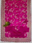 DESIGNER RANGOLI SILK THREAD EMBROIDERY CODING SEQUENCE WORK SAREE WITH UNSTITCHED BLOUSE PARTY WEAR WHOLESALE PRICE ETHNIC GARMENT (3)