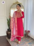 DESIGNER RAYON EMBROIDERY WORK TOP BOTTOM WITH DUPATTA RANI