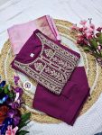 DESIGNER RAYON EMBROIDERY WORK TOP BOTTOM WITH DUPATTA PARTY WEAR WHOLESALE PRICE ETHNIC GARMENT (12)