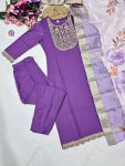 DESIGNER RAYON EMBROIDERY WORK TOP BOTTOM WITH DUPATTA PARTY WEAR WHOLESALE PRICE ETHNIC GARMENT (7)