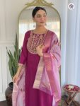 DESIGNER RAYON EMBROIDERY WORK TOP BOTTOM WITH DUPATTA PARTY WEAR WHOLESALE PRICE ETHNIC GARMENT (12)