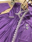 DESIGNER ROMAN SILK EMBROIDERY SEQUENCE ALIA CUT TOP BOTTOM WITH DUPATTA PARTY WEAR WHOLESALE PRICE ETHNIC GARMENT (3)
