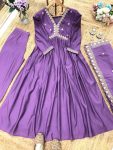 DESIGNER ROMAN SILK EMBROIDERY SEQUENCE ALIA CUT TOP BOTTOM WITH DUPATTA PARTY WEAR WHOLESALE PRICE ETHNIC GARMENT (3)