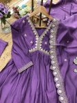 DESIGNER ROMAN SILK EMBROIDERY SEQUENCE ALIA CUT TOP BOTTOM WITH DUPATTA PARTY WEAR WHOLESALE PRICE ETHNIC GARMENT (3)