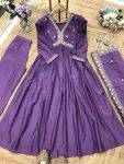 DESIGNER ROMAN SILK EMBROIDERY SEQUENCE ALIA CUT TOP BOTTOM WITH DUPATTA PARTY WEAR WHOLESALE PRICE ETHNIC GARMENT (3)