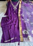 DESIGNER ROMAN SILK EMBROIDERY WITH SEQUENCE WORK TOP BOTTOM WITH DUPATTA FESTIVE WEAR WHOLESALE PRICE ETHNIC GARMENT (2)