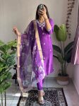 DESIGNER ROMAN SILK EMBROIDERY WITH SEQUENCE WORK TOP BOTTOM WITH DUPATTA FESTIVE WEAR WHOLESALE PRICE ETHNIC GARMENT (2)