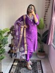 DESIGNER ROMAN SILK EMBROIDERY WITH SEQUENCE WORK TOP BOTTOM WITH DUPATTA FESTIVE WEAR WHOLESALE PRICE ETHNIC GARMENT (2)