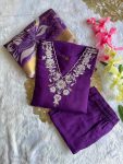 DESIGNER ROMAN SILK EMBROIDERY WITH SEQUENCE WORK TOP BOTTOM WITH DUPATTA FESTIVE WEAR WHOLESALE PRICE ETHNIC GARMENT (2)