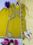 DESIGNER ROMAN SILK EMBROIDERY WORK TOP PALAZZO WITH DUPATTA FESTIVE WEAR WHOLESALE PRICE ETHNIC GARMENT (8)
