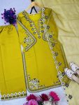 DESIGNER ROMAN SILK EMBROIDERY WORK TOP PALAZZO WITH DUPATTA FESTIVE WEAR WHOLESALE PRICE ETHNIC GARMENT (8)