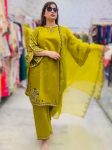 DESIGNER ROMAN SILK EMBROIDERY WORK TOP PALAZZO WITH DUPATTA FESTIVE WEAR WHOLESALE PRICE ETHNIC GARMENT (8)