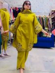 DESIGNER ROMAN SILK EMBROIDERY WORK TOP PALAZZO WITH DUPATTA FESTIVE WEAR WHOLESALE PRICE ETHNIC GARMENT (8)