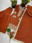 DESIGNER SHIMMER SILK EMBROIDERY SEQUENCE WORK TOP SHARARA WITH DUPATTA PARTY WEAR WHOLESALE PRICE ETHNIC GARMENT (5)