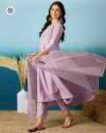 DESIGNER SILK BLEND EMBROIDERY WORK TOP BOTTOM WITH DUPATTA PARTY WEAR WHOLESALE PRICE ETHNIC GARMENT (6)