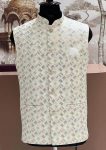 DESIGNER SILK EMBROIDERY SEQUENCE WORK MEN’S JACKET PARTY WEAR WHOLESALE PRICE ETHNIC GARMENT (2)