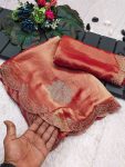 DESIGNER SOFT CHIFFON STONE WORK SAREE WITH UNSTITCHED BLOUSE PARTY WEAR WHOLESALE PRICE ETHNIC GARMENT (6)