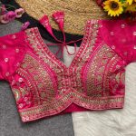 DESIGNER SOFT ITALIAN SILK CODING EMBROIDERY THREAD & SEQUENCE WORK STITCHED BLOUSE PARTY WEAR WHOLESALE PRICE ETHNIC GARMENT (12)