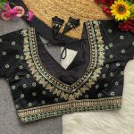 DESIGNER SOFT ITALIAN SILK CODING EMBROIDERY THREAD & SEQUENCE WORK STITCHED BLOUSE PARTY WEAR WHOLESALE PRICE ETHNIC GARMENT (15)