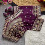 DESIGNER SOFT ITALIAN SILK CODING EMBROIDERY THREAD & SEQUENCE WORK STITCHED BLOUSE PARTY WEAR WHOLESALE PRICE ETHNIC GARMENT (16)