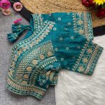 DESIGNER SOFT ITALIAN SILK CODING EMBROIDERY THREAD & SEQUENCE WORK STITCHED BLOUSE PARTY WEAR WHOLESALE PRICE ETHNIC GARMENT (4)