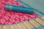 DESIGNER SOFT LICHI SILK JACQUARD WORK SAREE WITH UNSTITCHED BLOUSE PARTY WEAR WHOLESALE PRICE ETHNIC GARMENT (3)