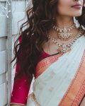 DESIGNER SOFT LICHI SILK JACQUARD WORK SAREE WITH UNSTITCHED BLOUSE PARTY WEAR WHOLESALE PRICE ETHNIC GARMENT (5)