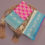 DESIGNER SOFT LICHI SILK JACQUARD WORK SAREE WITH UNSTITCHED BLOUSE PARTY WEAR WHOLESALE PRICE ETHNIC GARMENT (3)