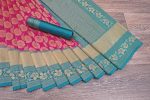 DESIGNER SOFT LICHI SILK JACQUARD WORK SAREE WITH UNSTITCHED BLOUSE PARTY WEAR WHOLESALE PRICE ETHNIC GARMENT (3)