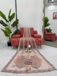 DESIGNER SOFT NET THREAD AND SEQUENCE WORK SAREE WITH UNSTITCHED BLOUSE PARTY WEAR WHOLESALE PRICE ETHNIC GARMENT (3)