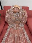 DESIGNER SOFT NET THREAD AND SEQUENCE WORK SAREE WITH UNSTITCHED BLOUSE PARTY WEAR WHOLESALE PRICE ETHNIC GARMENT (3)