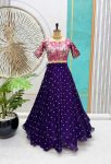 DESIGNER SPACE SILK SEQUENCE EMBROIDERY WORK LEHENGA CHOLI WITH DUPATTA PARTY WEAR WHOLESALE PRICE ETHNIC GARMENT (3)