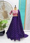 DESIGNER SPACE SILK SEQUENCE EMBROIDERY WORK LEHENGA CHOLI WITH DUPATTA PARTY WEAR WHOLESALE PRICE ETHNIC GARMENT (3)