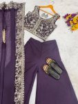 DESIGNER STAR GEORGETTE CODING SEQUENCE WORK BLOUSE PALAZZO WITH SHRUG PARTY WEAR WHOLESALE PRICE ETHNIC GARMENT (3)