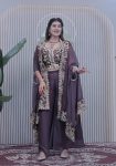 DESIGNER STAR GEORGETTE CODING SEQUENCE WORK BLOUSE PALAZZO WITH SHRUG PARTY WEAR WHOLESALE PRICE ETHNIC GARMENT (3)