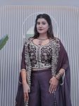 DESIGNER STAR GEORGETTE CODING SEQUENCE WORK BLOUSE PALAZZO WITH SHRUG PARTY WEAR WHOLESALE PRICE ETHNIC GARMENT (3)