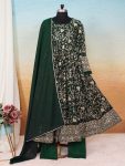 DESIGNER STAR GEORGETTE SEQUENCE AND MULTI THREAD EMBROIDERY WORK GOWN BOTTOM WITH DUPATTA FESTIVE WEAR WHOLESALE PRICE ETHNIC GARMENT (3)