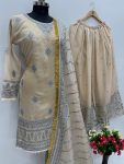 DESIGNER TABBY ORGANZA EMBROIDERY SEQUENCE WORK WITH HAND WORK TOP PALAZZO WITH DUPATTA FESTIVE WEAR WHOLESALE PRICE ETHNIC GARMENT (2)