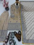 DESIGNER TABBY ORGANZA EMBROIDERY SEQUENCE WORK WITH HAND WORK TOP PALAZZO WITH DUPATTA FESTIVE WEAR WHOLESALE PRICE ETHNIC GARMENT (2)