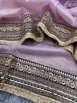 DESIGNER TWILL NET EMBROIDERY SEQUENCE CODING LACE WORK SAREE WITH UNSTITCHED BLOUSE PARTY WEAR WHOLESALE PRICE ETHNIC GARMENT (5)