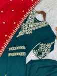 DESIGNER VICHITRA SILK EMBROIDERY AND SEQUENCE WORK TOP BOTTOM WITH DUPATTA PARTY WEAR WHOLESALE PRICE ETHNIC GARMENT (4)